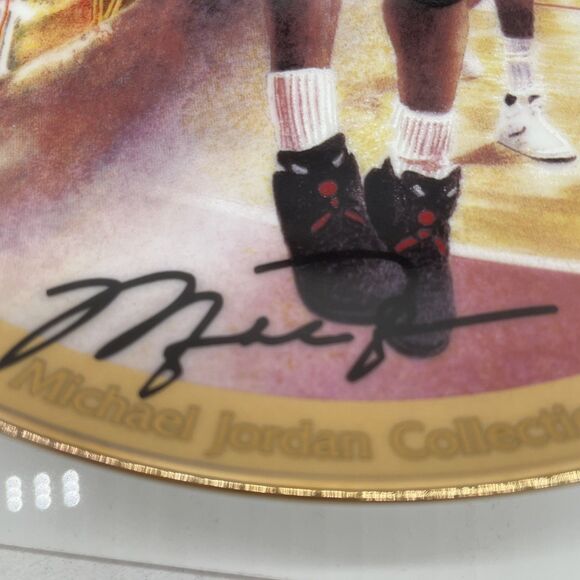 Michael Jordan 1991 Championship NBA Bradford Exchange Chicago Bulls Plate W/COA - Picture 2 of 7